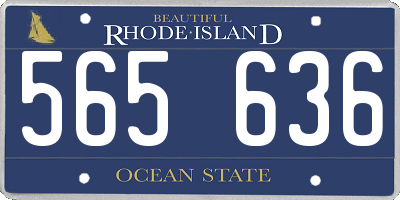 RI license plate 565636