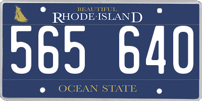 RI license plate 565640