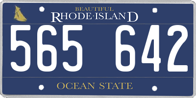 RI license plate 565642