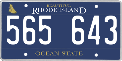 RI license plate 565643