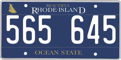 RI license plate 565645