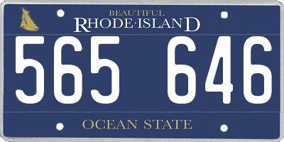 RI license plate 565646
