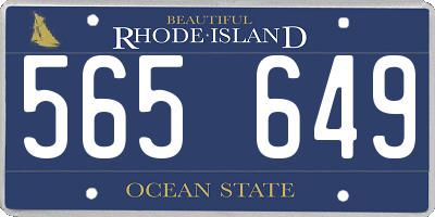RI license plate 565649