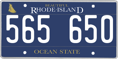 RI license plate 565650