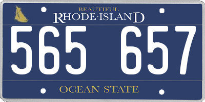 RI license plate 565657