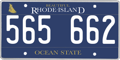 RI license plate 565662