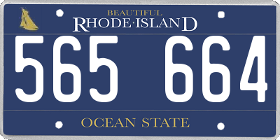 RI license plate 565664