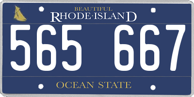 RI license plate 565667