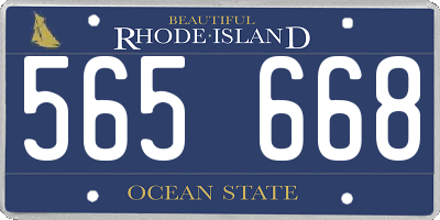 RI license plate 565668