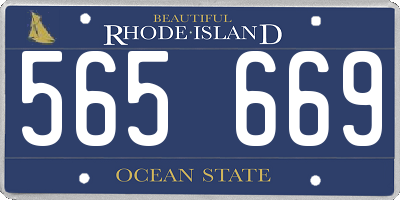 RI license plate 565669