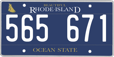 RI license plate 565671