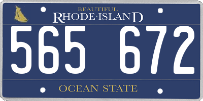 RI license plate 565672