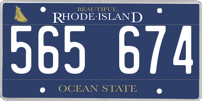 RI license plate 565674