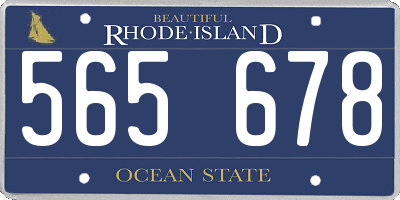 RI license plate 565678