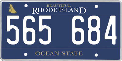 RI license plate 565684