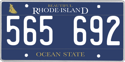 RI license plate 565692