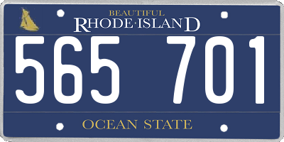 RI license plate 565701
