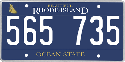 RI license plate 565735