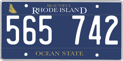 RI license plate 565742