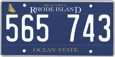 RI license plate 565743