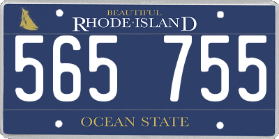 RI license plate 565755