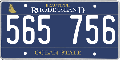 RI license plate 565756