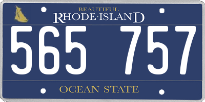 RI license plate 565757