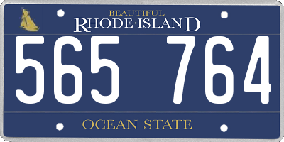 RI license plate 565764