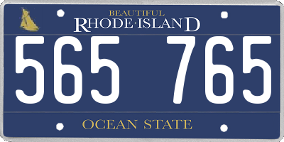 RI license plate 565765