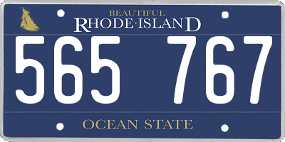 RI license plate 565767