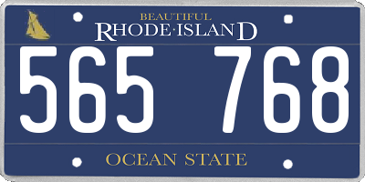 RI license plate 565768