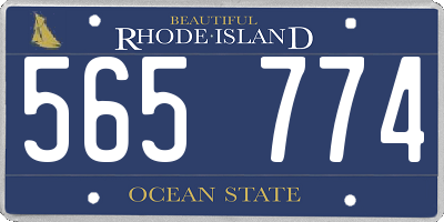 RI license plate 565774