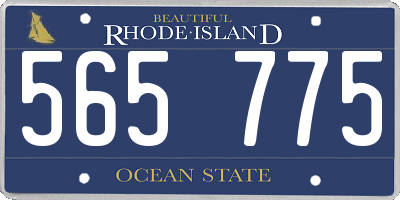 RI license plate 565775