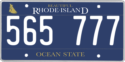 RI license plate 565777