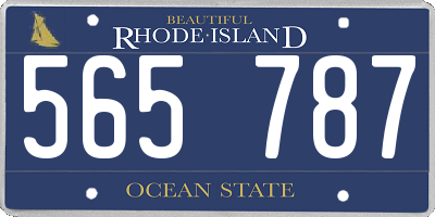 RI license plate 565787