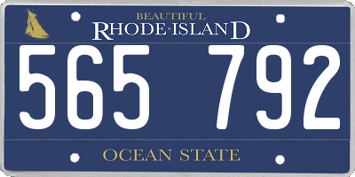 RI license plate 565792