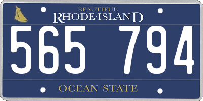 RI license plate 565794