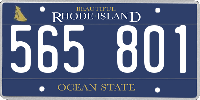 RI license plate 565801