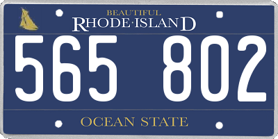 RI license plate 565802