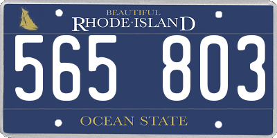 RI license plate 565803