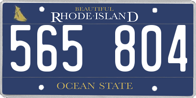 RI license plate 565804