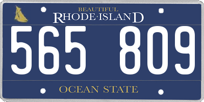 RI license plate 565809