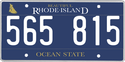 RI license plate 565815