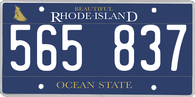 RI license plate 565837