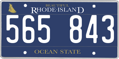 RI license plate 565843