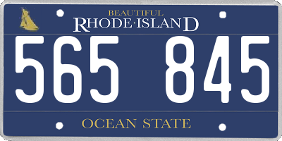 RI license plate 565845