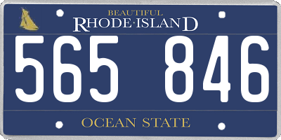 RI license plate 565846