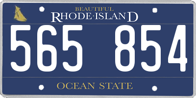 RI license plate 565854