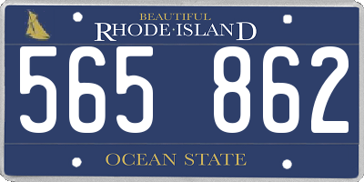RI license plate 565862