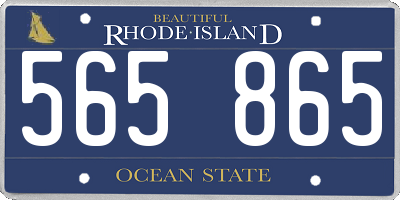 RI license plate 565865